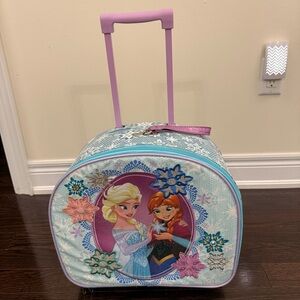 Disney Frozen Kids Rolling Bag - Blue and Pink